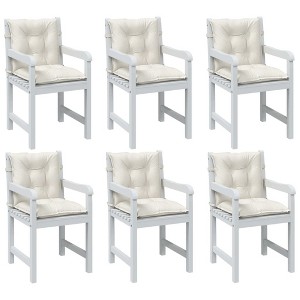 vidaXL Lowback Chair Cushions 6 pcs Melange Cream 39.4"x19.7"x2.8" Fabric - 1 of 4