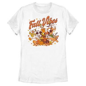 Womens Mickey & Friends Fall Vibes Crew T Shirt - 1 of 4