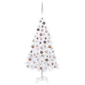Artificial Pre-lit Christmas Tree with Ball Set White 59.1" PVC - 1 of 4