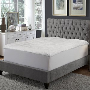 Hotel Laundry Full Mink Plush Fiberbed Topper: Machine Washable, Woven Polyester, Fits Up to 12" Mattress - 1 of 4