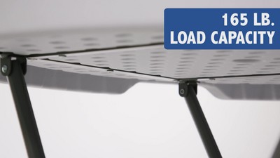 Emma + Oliver 2.63-Foot Round White Plastic Bar Height Folding Table