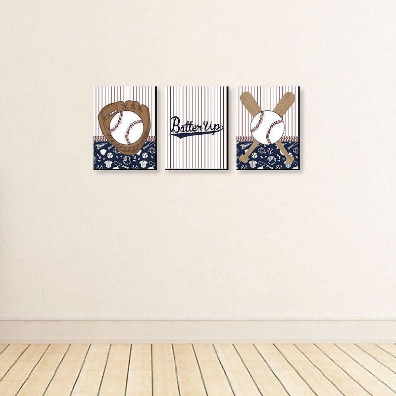 Big Dot of Happiness Batter Up - Baseball - Sports Themed Nursery Wall Art, Kids Room Decor & Game Room Home Decor - 7.5 x 10 inches - Set of 3 Prints, 3 of 8