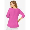Jessica London Women's Plus Size Stretch Cotton Lattice Boatneck Tunic - 3 of 4