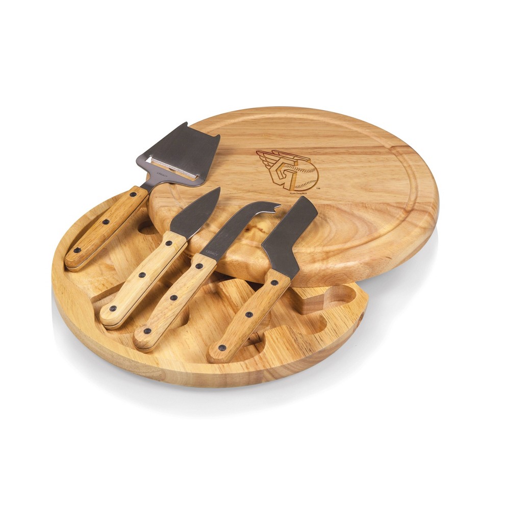 Photos - Chopping Board / Coaster MLB Cleveland Guardians Circo Cheese Parawood Cutting Board & Tools Set 