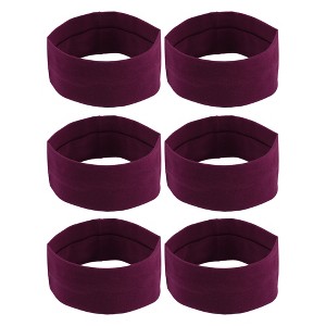 Unique Bargains Cotton Sweatbands Stretchy Moisture Wicking Headband for Sports 6 PCS - 1 of 4