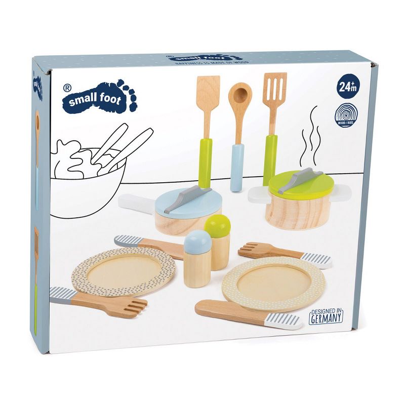 Small Foot Wooden Crockery & Cookware Playset, 2 of 3