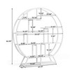 Resenkos Bookshelf, Bookcase Standing Shelf Unts,Round Bookshelf, 63 Inch Etagere Bookcase with Staggered Shelves,White - 2 of 3