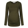 Maternity Shirt Side Button and Ruched Maternity Tunic Tops - 2 of 3
