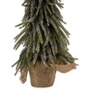Northlight 1.7 FT Downswpt Glittered Pine Tree in Burlap Base - Unlit - 4 of 4
