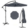 10FT Cantilever Patio Umbrella, Hanging Umbrella with Cross Base, Crank Lift & Tilt for Maximum Shade Coverage - 2 of 4