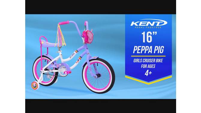 Kent Peppa Pig So Happy 16&#34; Kids&#39; Bike - Purple, 2 of 9, play video