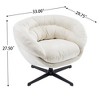 NicBex Office Chair with Removable Cushion,Chenille Accent Chair with 360-Degree Swivel Function,Round Office Chair for Living Room - 3 of 4