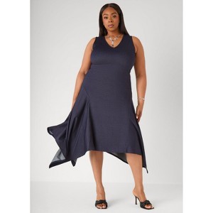 for.al dress shops Balloon-Sleeve Blue Formal Gown: Ladivine CD0101 Navy / 8