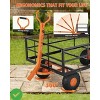 Heavy Duty Steel Garden Cart 1200 LBS Capacity 3 in 1 Pullable Garden Wagon with 13" Wheels for Gardening Soil Tools & Plant Transport - 4 of 4