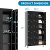 Munora - 72" 18-Door Metal Locker Storage Cabinet - Lockable for Office/School/Gym - Black - 3 of 4