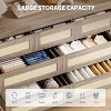 Rattan Dresser for Bedroom with 8 Drawers, 47.2" Wide Chest of Drawers,Modern Wooden Double Dresser TV Stand with Wood Legs for Living Room,Entryway - 4 of 4