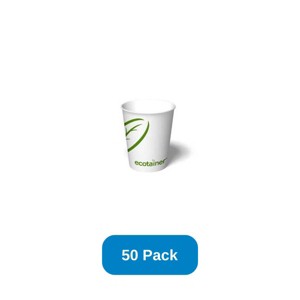 ecotainer 8 oz Hot Cup Compostable PLA Lined Made in USA - Pack of 50 - 1 of 2