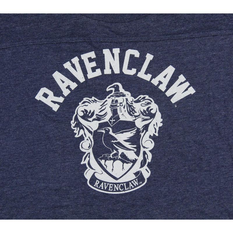 Harry Potter Womens' Ravenclaw Crest Varsity Stripe Rounded Hem T-Shirt, 2 of 4