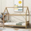 RISOKEYS Twin Size Bed Frame with Headboard and Footboard, Low Rubberwood House Bed for Boys and Girls,No Box Spring Needed - 4 of 4