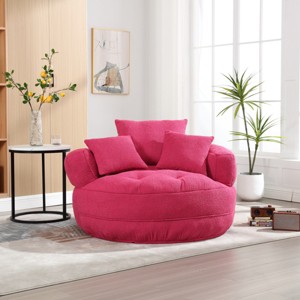 Bean Bag Chair Modern with Washable Cover and Throw Pillows for Living Room 50in -3irtyhousy - 1 of 4