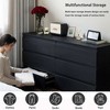 15.7" D x 47.2" W x 30.9" H Wood Modern Black 6-Drawer Dresser with Large Storage Space, Multi-Scene Application, and Simple Elegant Design - 3 of 4