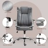 Executive Office Chair with Padded Flip-up Arms, Microfiber High Back Desk Chair, Swivel Computer Chair with Adjustable Height and Tilt Function, Gray - 3 of 4