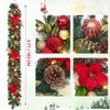 CuisinSmart Christmas Garland, 6 Ft Pre-Lit Christmas Garland Decorations with Ribbon Bows, Ball Ornaments - 3 of 4