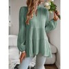 Women's Elegant Long - Sleeve Blouse, Charming Tiered Tunic Top with Keyhole Neck for Work, Date, and Casual Wear - 4 of 4