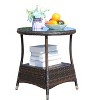 Sapphtopaz Modern Outdoor End Table Outdoor Side Table, Patio Table Small Table for Backyard, Balcony, Porch - 2 of 4