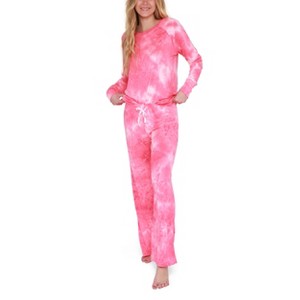 Hello Mello Women's Dyes The Limit Lounge Top and Pants, 2-Piece Pajama Set - 1 of 4