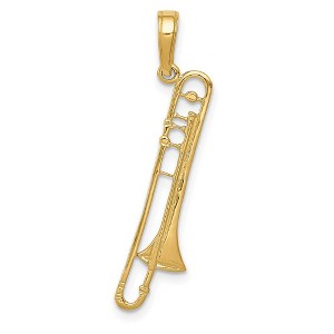 Black Bow Jewelry 14k Yellow Gold Trombone Pendant - 1 of 4