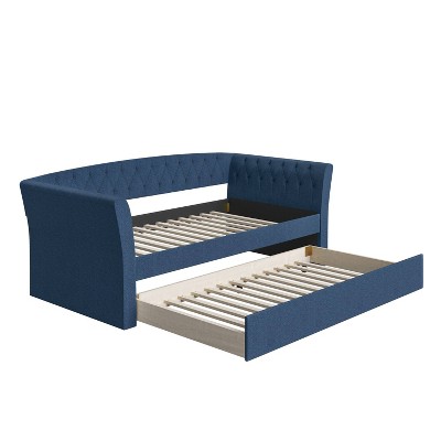 Twin Olivia Linen Upholstered Sofa Daybed with Trundle - Eco Dream