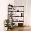 5-Tiers Bookcase with Metal Frame, L-Shaped Bookshelf with Curved Panels,Open Bookcase with Storage - 2 of 4