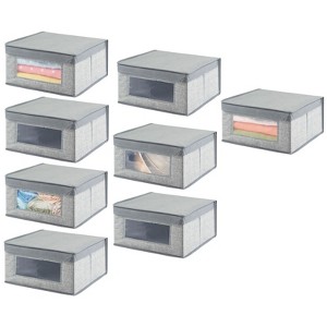 mDesign Medium Fabric Closet Storage Box with Front Window/Lid - 1 of 4