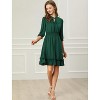Allegra K Women's Solid Ruffle Hem 3/4 Sleeve A-Line Smocked Short Chiffon Dress - 3 of 4
