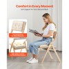 VEVOR Wooden Folding Chairs with Cushion, Set of 2, Portable Foldable Cushion Chair with Wooden Frame, Modern Padded Dining Chair, Beige - 4 of 4