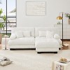 Chenille 2 Seater Modular Sectional Sofa with Ottoman, Deep Seat and Bolster Arms, 94.4" for Living Room-3irtyhousy - 2 of 4