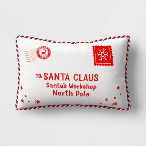 Black Santa Lumbar Pillow, Cool Cute Christmas Couch Holiday