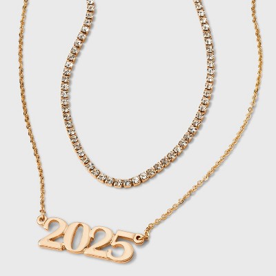 2025 Graduation Multi-Strand Necklace - Wild Fable™ Gold