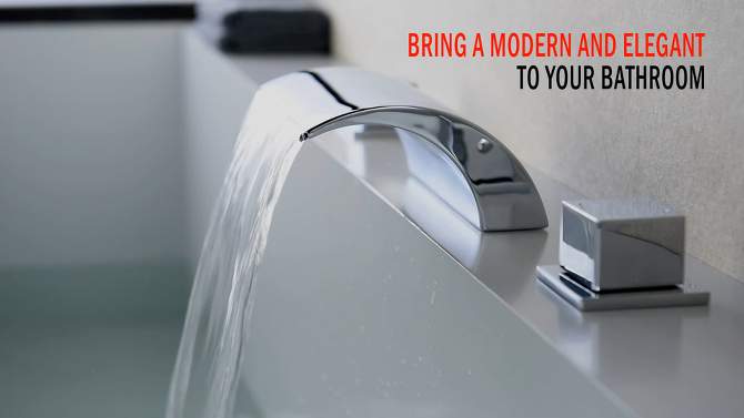 Sumerain Deck Mount Tub Faucet filler, 2 Knob Handle Waterfall Roman Tub Faucet, Chrome Finish, 2 of 9, play video