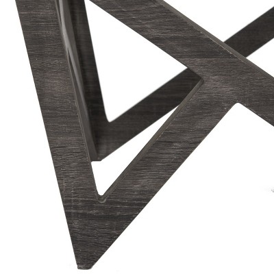 Transitional Gray-Brown 24" Square Wood & Glass Coffee Table