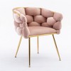 PAGED Velvet Accent Chairs Set of 2,Arm Chair with Gold Metal Legs,Comfy Chairs for Living Room,Bedroom - 4 of 4