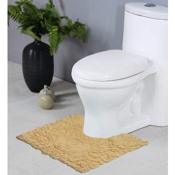 3-PC Bathroom Rug Set ROCK Yellow Printed NON-SLIP Bath Rug 17x28,  Contour Rug 17x17 and Toilet Seat Lid Cover 18x18 with Non-Skid Rubber  Back