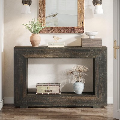 Hommoo 47 Inches Farmhouse Console Table Black