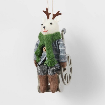 Dressed Reindeer with Green Scarf Christmas Tree Ornament - Wondershop™