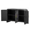 NicBex Buffet Cabinet with Storage Retro Minimalist Curved Kitchen Sideboard with Gold Handles and Adjustable Dividers for Living Room - 4 of 4