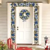 Pre Lit Christmas for Front Door, 24 In Christmas Wreath with Ball Ornaments, Berries for Door Wall Window Fireplace, Indoor Outdoor Xmas Decor - 2 of 4