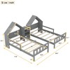 CAVINAS Double Platform Bed Twin Size Modern Wooden Bed Frame with House-shaped Headboard and Nightstand for Bedroom - 4 of 4