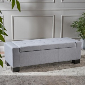 Contemporary Tufted Storage Ottoman Bench with Soft-Close Lid and Hidden Compartment for Living Room – 3irtyhousy - 1 of 4