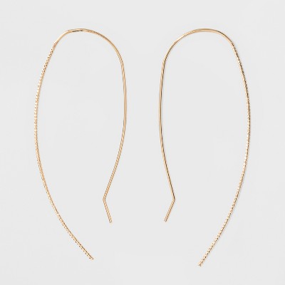 Wire Threader Hoop Earrings - A New Day™ Gold